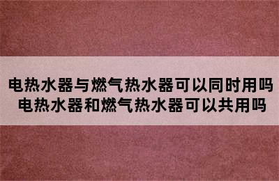 电热水器与燃气热水器可以同时用吗 电热水器和燃气热水器可以共用吗